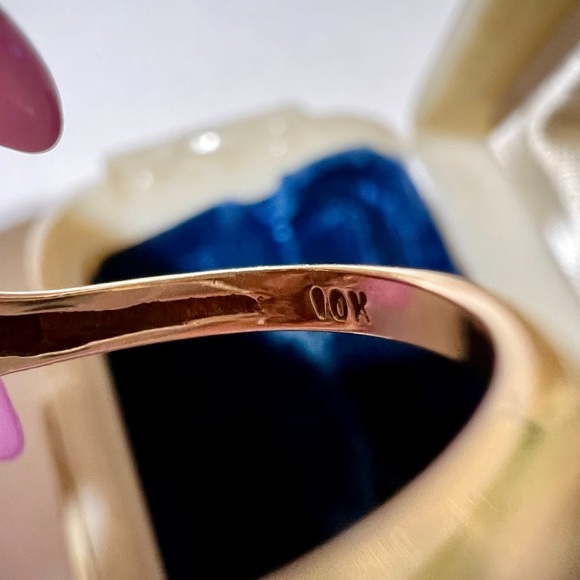 Antique Estate Fire Opal Ring Solid 10K Gold Estate Flower Setting Opals/Garnets - Picture 11 of 13